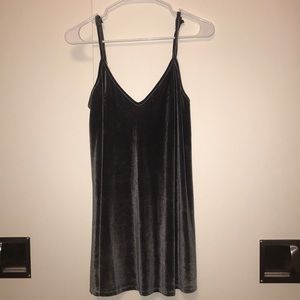 Princess Polly GREY velvet slip dress